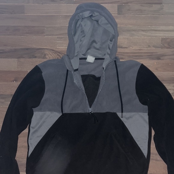 MTA Sport Quarter Zip Up Pullover All Fleece Hooded Sweatshirt - Picture 3 of 6